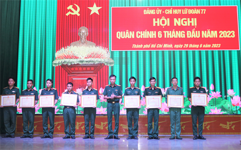 Lữ đoàn 77 tổ chức hội nghị quân chính 6 tháng đầu năm 2023
