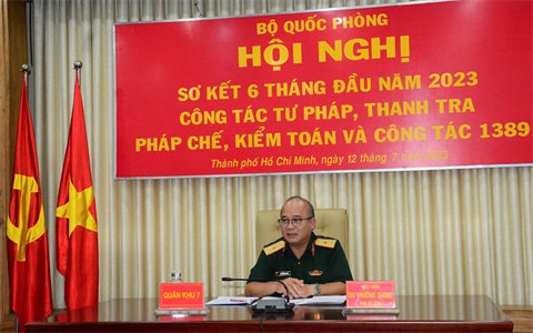 Bộ Quốc phòng sơ kết công tác tư pháp, thanh tra, pháp chế, kiểm toán và công tác 1389