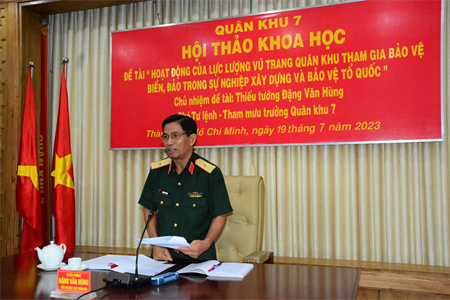 Hội thảo khoa học đề tài “Hoạt động của lực lượng vũ trang quân khu tham gia bảo vệ biển, đảo trong sự nghiệp xây dựng và bảo vệ Tổ quốc”