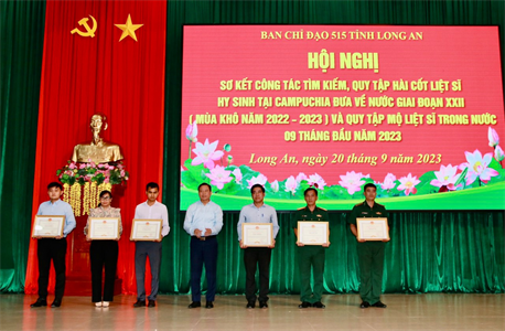 Ban Chỉ đạo 515 tỉnh Long An sơ kết công tác tìm kiếm, quy tập hài cốt liệt sĩ hy sinh trong các thời kỳ chiến tranh tại Campuchia