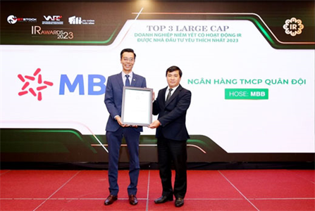 MB tiếp tục vào Top 3 doanh nghiệp được nhà đầu tư yêu thích nhất