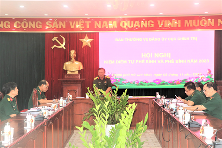 Ban Thường vụ Đảng ủy Cục Chính trị Quân khu hội nghị kiểm điểm tự phê bình và phê bình năm 2023