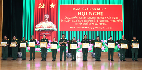 Đảng ủy Quân khu tổng kết 10 năm thực hiện Nghị quyết 806 của Quân ủy Trung ương: Điểm sáng về hội nhập quốc tế và đối ngoại quốc phòng