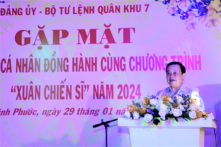 Quân khu 7 gặp mặt các tập thể, cá nhân đồng hành Chương trình “Xuân chiến sĩ” năm 2024