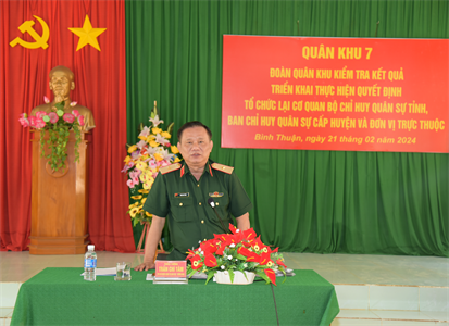 Bộ CHQS tỉnh Bình Thuận chuẩn bị tốt cho việc tổ chức lại các cơ quan, đơn vị