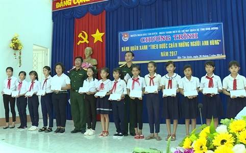 Bộ CHQS tỉnh Bình Dương với Chương trình hành quân xanh “Theo bước chân những người anh hùng”