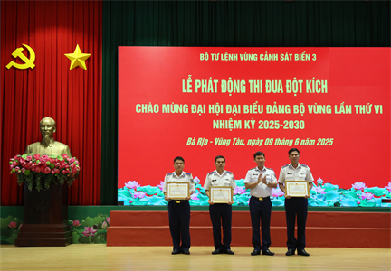 Bộ Tư lệnh Vùng Cảnh sát biển 3 phát động đợt thi đua đột kích “Lập công dâng Đảng”