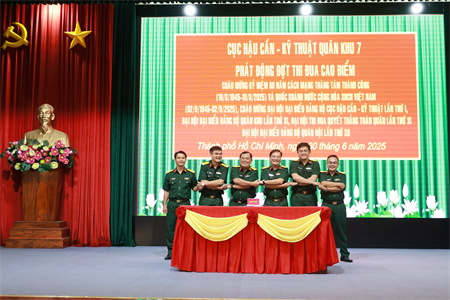 Cục Hậu cần – Kỹ thuật Quân khu 7 phát động đợt thi đua cao điểm “Phất cao cờ hồng tháng Tám - Thi đua giành 3 nhất"