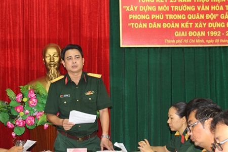 Nhà văn hóa Quân khu Tổng kết 25 năm thực hiện cuộc vận động “Xây dựng môi trường văn hóa tốt đẹp, lành mạnh, phong phú trong Quân đội” gắn với phong trào “Toàn dân đoàn kết xây dựng đời sống văn hóa” (1992-2017)