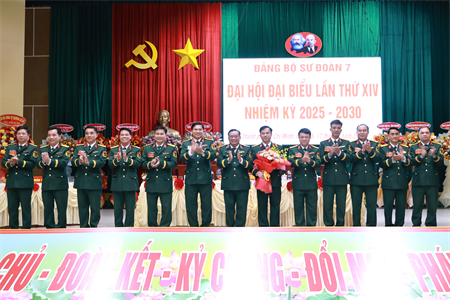 Đại hội đại biểu Đảng bộ Sư đoàn 7 lần thứ XIV nhiệm kỳ 2025 – 2030 thành công tốt đẹp