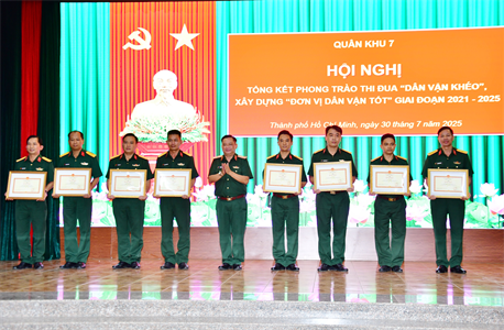 Quân khu 7 tổng kết Phong trào thi đua “Dân vận khéo”, xây dựng “Đơn vị dân vận tốt” giai đoạn 2021-2025