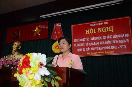 Quận Bình Tân: 100% đảng viên xuất ngũ  tham gia công tác địa phương