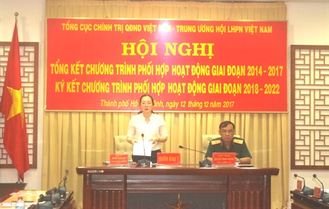 Tổng Cục Chính trị Quân đội Nhân dân Việt Nam và Trung ương Hội Liên hiệp Phụ nữ Việt Nam: Ký kết chương trình phối hợp hoạt động giai đoạn 2018-2022