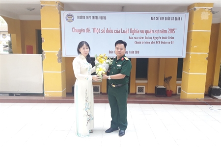 Ban CHQS quận 1, TPHCM: Tuyên truyền Luật Nghĩa vụ quân sự cho học sinh